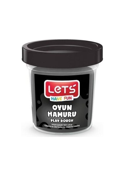 Lets Tek Renk Oyun Hamuru Siyah 115 gr
