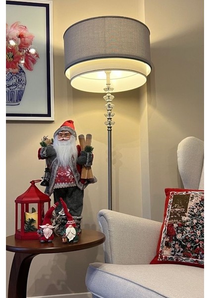 Kırmızı 16 cm Reçine Örme Şapkalı Noel Baba - 2 Yılbaşı Süsü