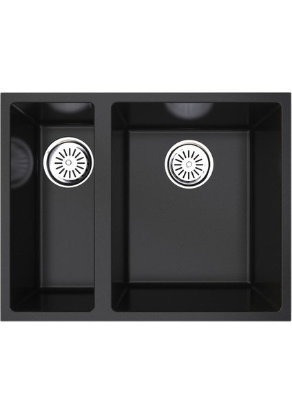 Sıyah 1.5 Goz Granıt Evye 44x56 Cm Gr5615