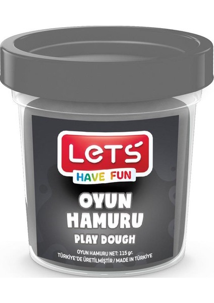 Lets Tek Renk Oyun Hamuru Gri 115 gr