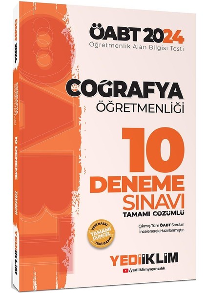 2024 ÖABT Coğrafya Öğretmenliği Tamamı Çözümlü 10 Deneme