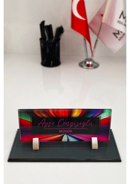 Uv Baskılı Masa İsimliği Büro Ofis Makam Hediyesi Masaüstü İsimlik fiyatları