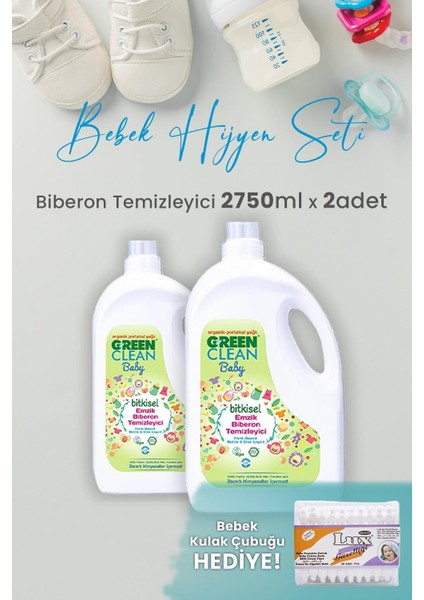 Green Clean Baby Likit Biberon Temizleyici 2750 ml x 2 Adet ve Hediyeli