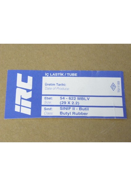 Iç Lastik 29 x 2.2 (54-622 Mb-L/v) (8626) Irc
