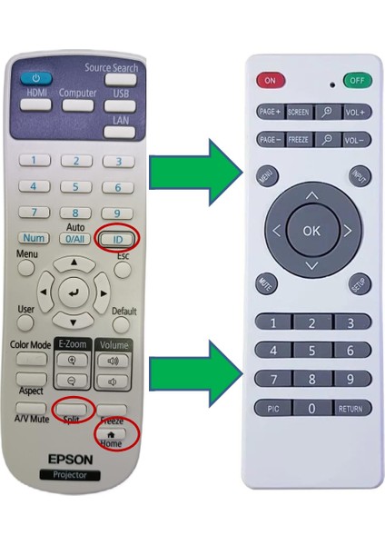 Epson EB-X49 EB-X51 EB-X4520 Projeksiyon Kumandası