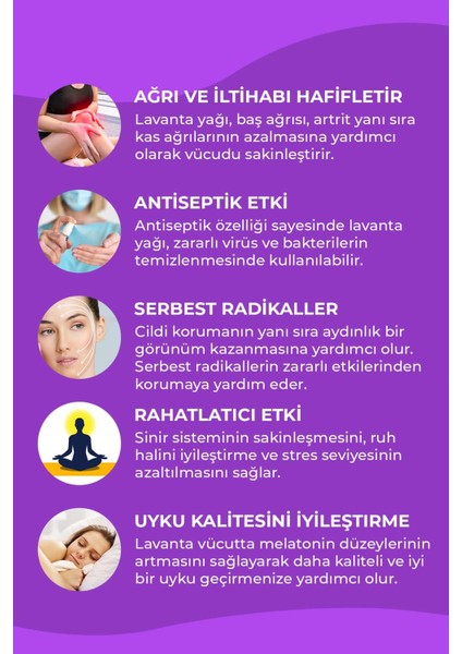 Türk Lavanta YAĞI,100 Doğal Bitkisel Uçucu Yağ, Lavandin Oil, 3'lüi Set 3X10 ml
