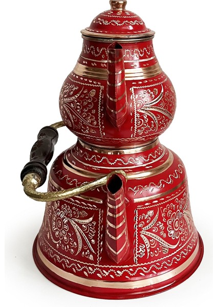 Kırmızı Bakır Çaydanlık Erzincan El Işleme 10 Kişilik indirimleri