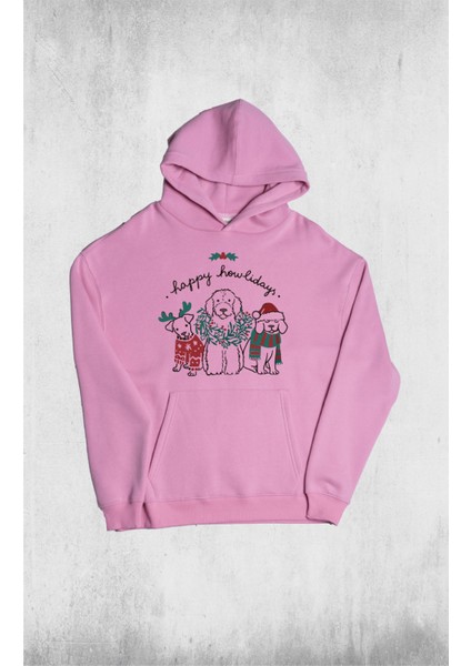 Unisex Oversize Howliday Kapüşonlu Sweatshirt