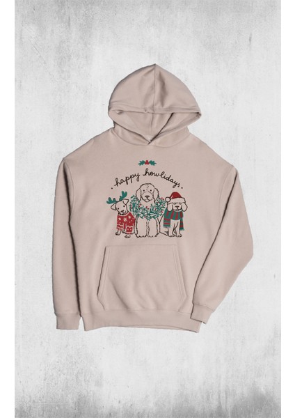 Unisex Oversize Howliday Kapüşonlu Sweatshirt