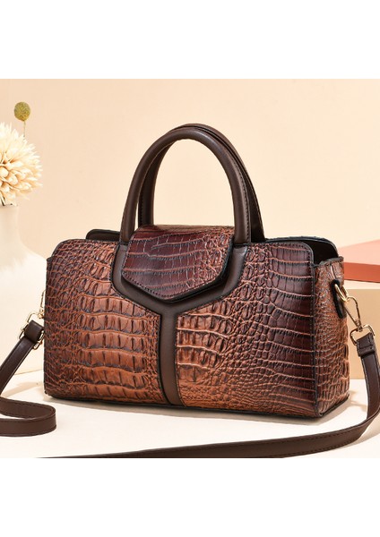Yeni Moda Timsah Desenli Çanta Büyük Kapasiteli Rahat Omuz Crossbody Çanta Modaya Uygun (Yurt Dışından) fiyatları