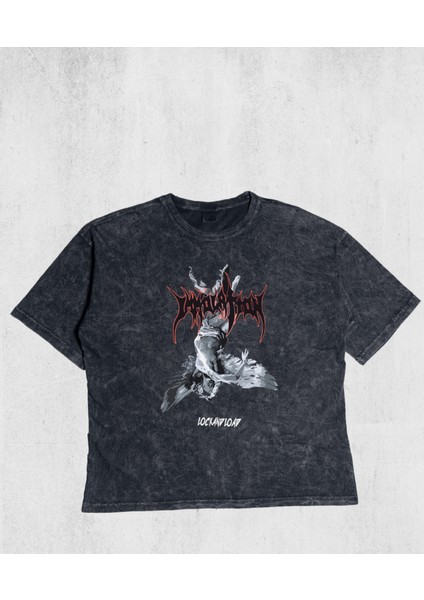 Unisex Oversize Eskitme Lock And Load Tshirt