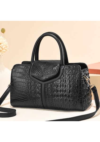 Yeni Moda Timsah Desenli Çanta Büyük Kapasiteli Rahat Omuz Crossbody Çanta Modaya Uygun (Yurt Dışından) indirimleri