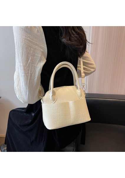 Düz Renk Pu Moda Kişilik Günlük Timsah Deseni Retro Çanta Basit Kadın Çantası Omuzdan Askili Çanta Crossbody Çanta (Yurt Dışından) indirimleri