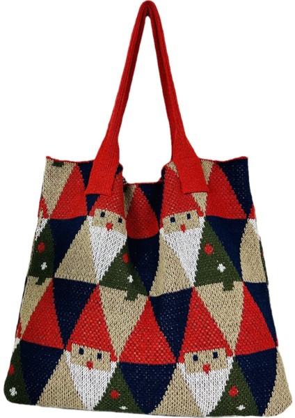 Yeni Ins Çanta Örme Çanta Noel Çantası Dokuma Çanta Büyük Kapasiteli Tote Çanta Kadın Çantası (Yurt Dışından)
