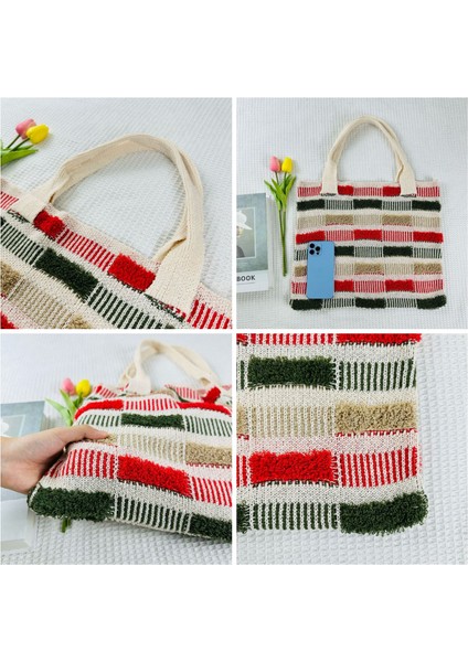 Yeni Ins Çanta Örme Çanta Noel Çantası Dokuma Çanta Büyük Kapasiteli Tote Çanta Kadın Çantası (Yurt Dışından) modelleri