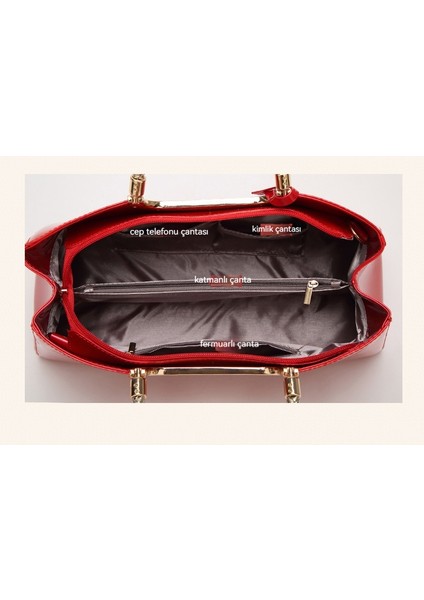 Bayanlar Gelin Yemeği Taşınabilir Boston Çanta Sonbahar ve Kış Parlak Patent Deri Tek Omuz Crossbody Çanta (Yurt Dışından) fiyatları