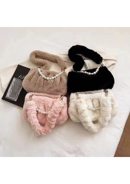 Taklit Rex Tavşan Peluş Kadın Çantası Yeni Sonbahar ve Kış Niş Tasarım Koltuk Altı Omuz Çantası El Peluş Çanta (Yurt Dışından) fiyatları