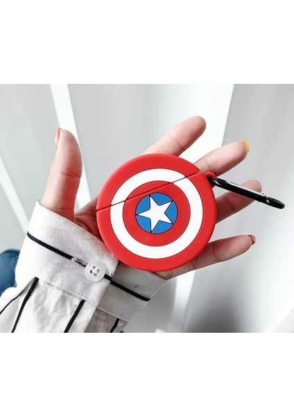 Kaptan Amerika Temalı Airpods 1. ve 2. Nesil Kılıf Koruyucu