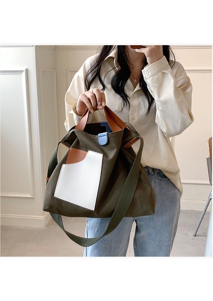 Kore Patchwork Kanvas Omuz Çantası, El Çantası, Çok Yönlü Gündelik Crossbody Çanta (Yurt Dışından) fiyatları