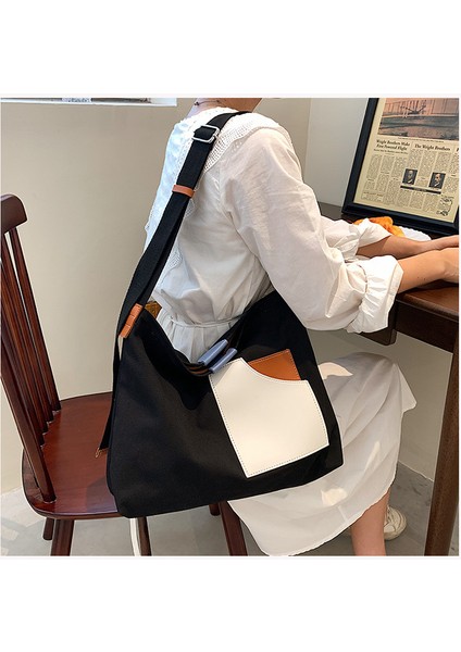 Kore Patchwork Kanvas Omuz Çantası, El Çantası, Çok Yönlü Gündelik Crossbody Çanta (Yurt Dışından) modelleri