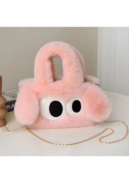 Sonbahar ve Kış Peluş Çantalar Sevimli Büyük Gözlü Köpek Yavrusu Çantası Omuz Çantası Crossbody Crossbody Çanta (Yurt Dışından)
