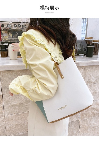 Moda Tote Çanta Omuz Çantası Çanta Kadın Alışveriş Çantası Trendy ve Çok Yönlü Mumya Çantası (Yurt Dışından) fırsatları