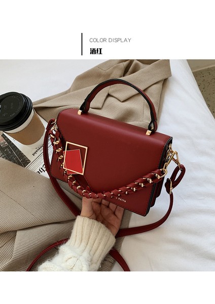 Yeni Stil Omuz Çantası, Dokulu Alışveriş Taşınabilir Zincir Çanta, Pu Moda Crossbody Çanta (Yurt Dışından) fırsatları