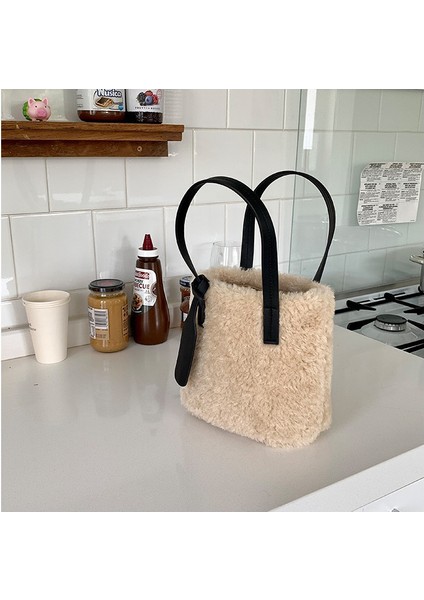 Peluş Çanta, Şık ve Çok Yönlü Taşınabilir Peluş Kova Çantası, Omuz Çantası (Yurt Dışından) fırsatları