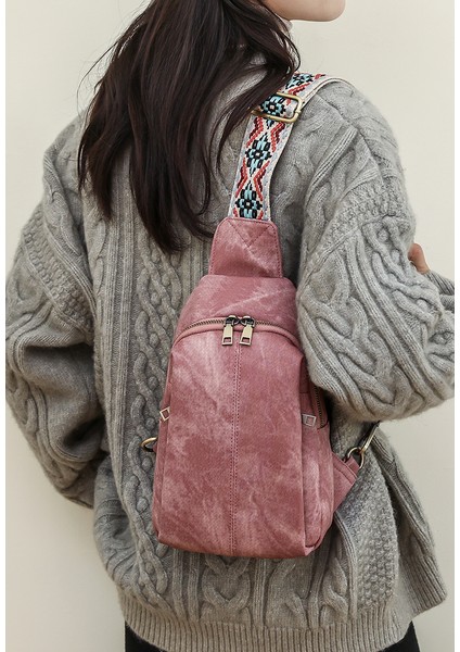 Retro Crossbody Çanta Casual Kadın Göğüs Çantası Omuz Çantası (Yurt Dışından)