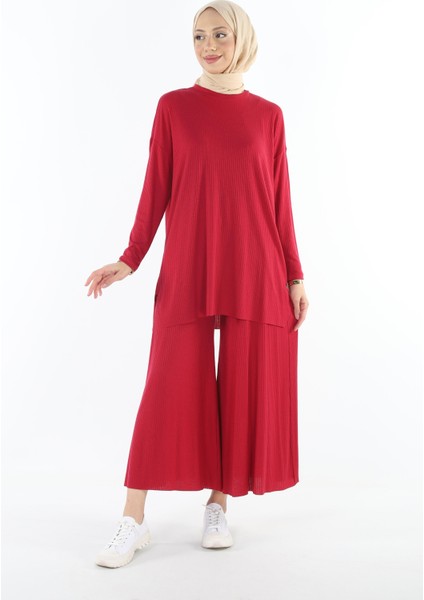 2150_Tesettür Kaşkorse Tunik- Pantolon