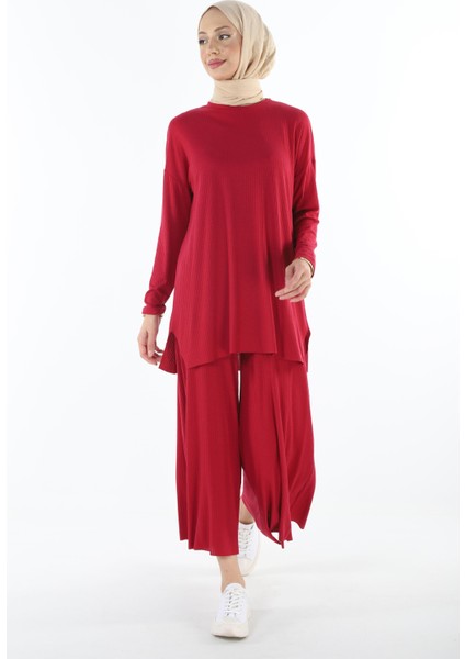 2150_Tesettür Kaşkorse Tunik- Pantolon