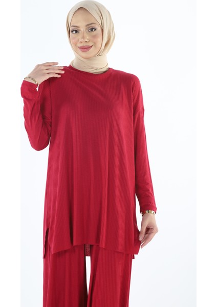 2150_Tesettür Kaşkorse Tunik- Pantolon