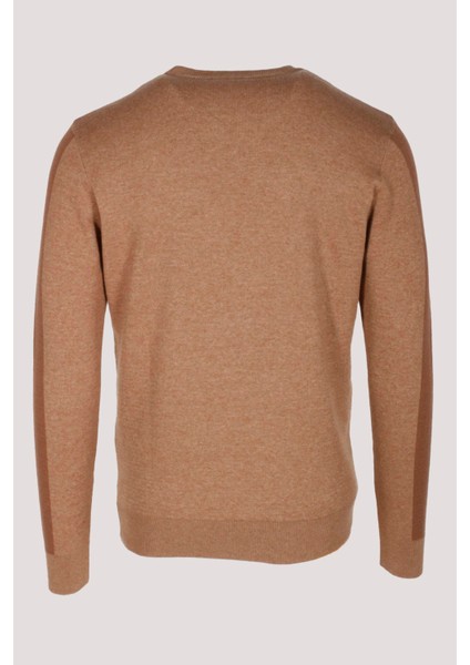 Erkek Triko Camel Bisiklet Yaka Desenli Slim Fit Pamuklu Kazak Ncs 3740 fiyatları