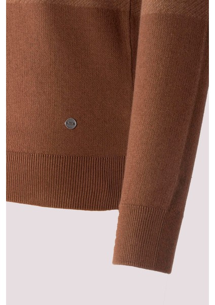 Erkek Triko Kahve Bisiklet Yaka Desenli Slim Fit Pamuklu Kazak Ncs 3730 indirimleri