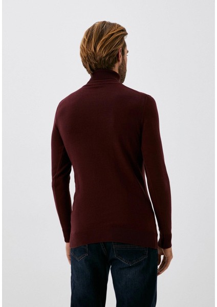 Erkek Tam Balıkçı Boğazlı Triko Bordo Slim Fit Pamuklu Sık Örme Kazak Ncs 3003 modelleri