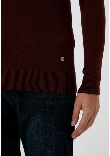Erkek Tam Balıkçı Boğazlı Triko Bordo Slim Fit Pamuklu Sık Örme Kazak Ncs 3003 fırsatları