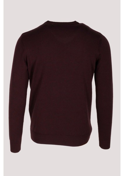 Erkek Triko Bordo Bisiklet Yaka Baklava Desenli Slim Fit Pamuklu Kazak Ncs 3727 fırsatları