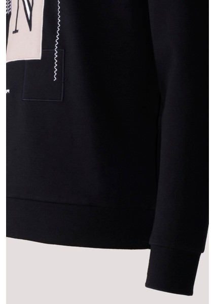 Erkek Sweatshirt Siyah Relaxed Fit Double Face N Aplike Sargı Nakış Logo Detaylı Crewneck Ncs Jeans 1649 fırsatları