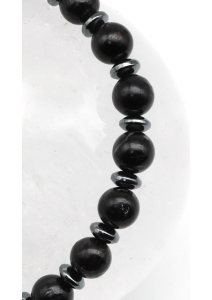 Nuummite - Hematit Doğal Taş Makrome Örme Bileklik fiyatları