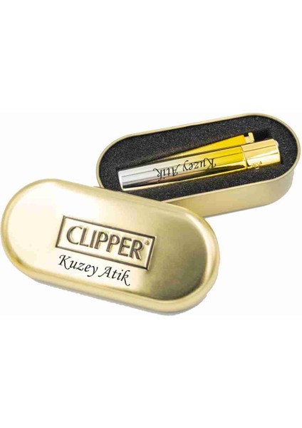 Baskı Adresi Isme Özel Orjinal Gold Clipper Çakmak