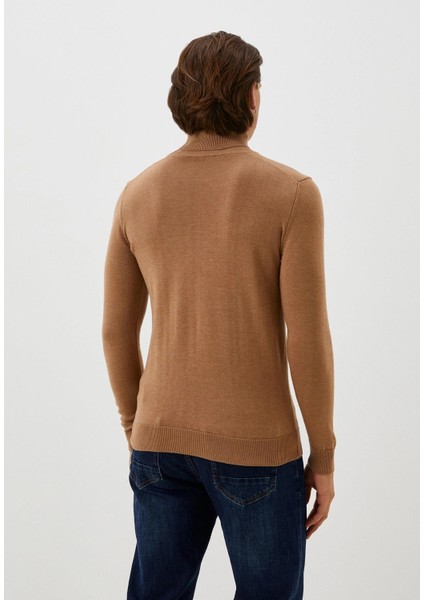 Erkek Tam Balıkçı Boğazlı Triko Camel Slim Fit Pamuklu Sık Örme Kazak Ncs 3003 modelleri