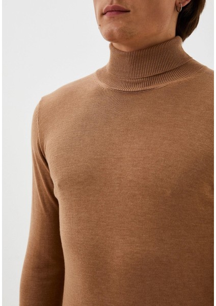 Erkek Tam Balıkçı Boğazlı Triko Camel Slim Fit Pamuklu Sık Örme Kazak Ncs 3003 fırsatları