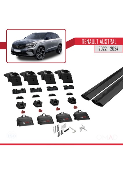 Renault Austral 2022 ve Sonrası ile Uyumlu Ace-2 Ara Atkı Tavan Barı Siyah