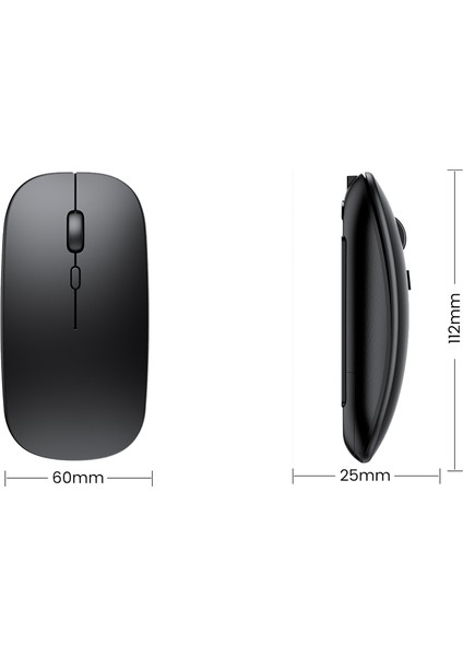 Sessiz Wireless Bluetooth Kablosuz Mouse 800-1600DPI Ergonomik Şarjlı 2.4ghz Fare