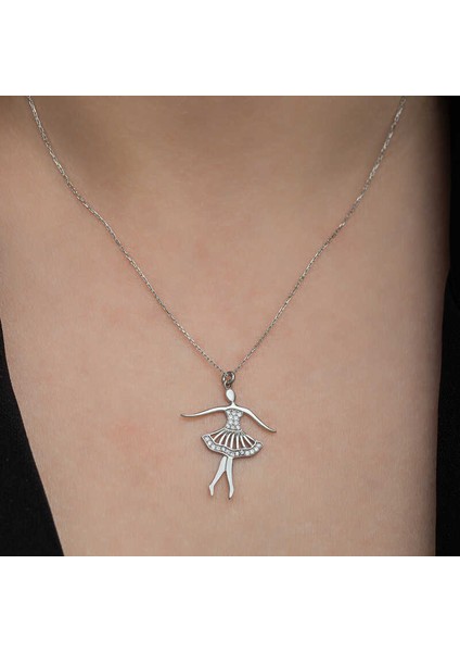 Gümüş Balerin Kadın Kolye fırsatları