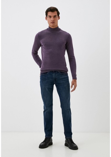 Erkek Yarım Balıkçı Boğazlı Triko Mürdümmelanj Slim Fit Pamuklu Sık Örme Kazak Ncs 3005 fiyatları