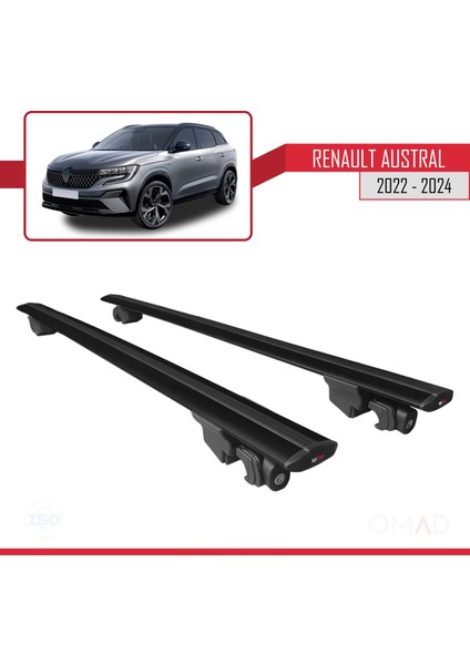 Renault Austral 2022 ve Sonrası ile Uyumlu Hook Model Anahtar Kilitli Ara Atkı Tavan Barı Siyah indirimleri