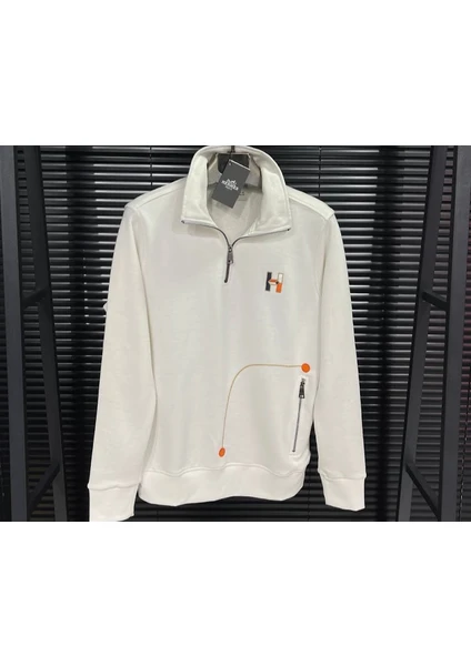 Hermes Yarım Fermuarlı Sweatshirt