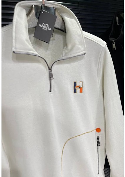 Hermes Yarım Fermuarlı Sweatshirt