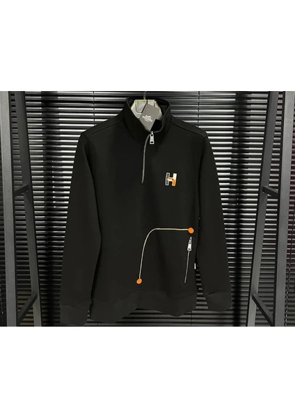 Hermes Yarım Fermuarlı Sweatshirt